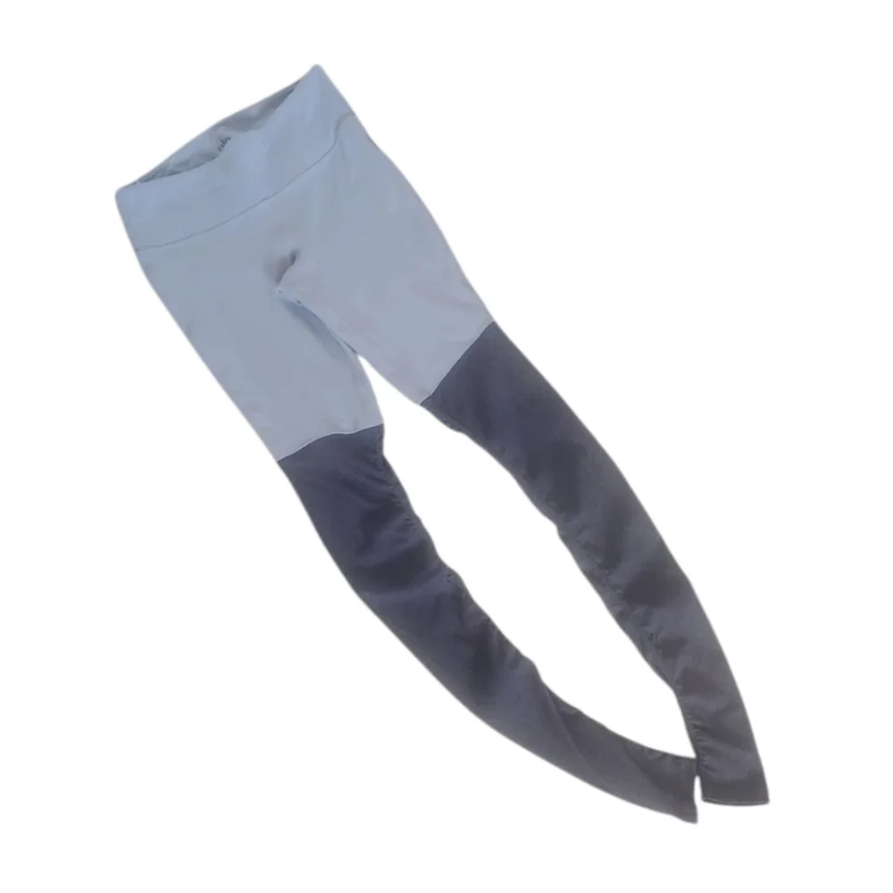 alo Goddess Legging Sky/Storm Heather Size XS Pocket Ruched Ribbed Stretch.